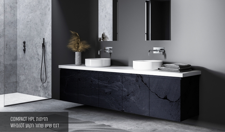 Compact HPL WH16DT שיש שחור רקוע Compact HPL WH16DT שיש שחור רקוע