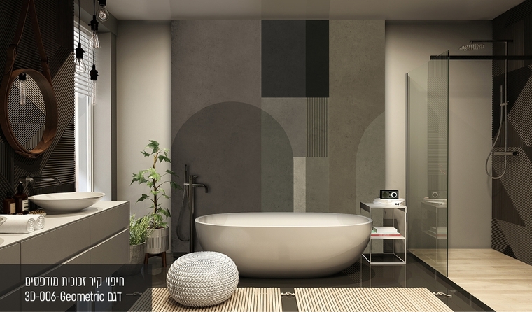 3D-006-GEOMETRIC זכוכית מודפסת דגם  3D-006-GEOMETRIC זכוכית מודפסת דגם